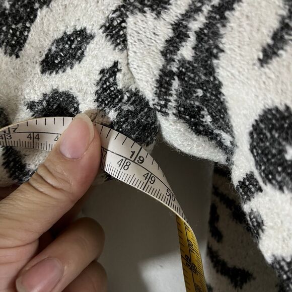 Nanette Lepore Sz S Fit M Wool Blend Jacquard Button Sweater Coat Longline - Picture 6 of 8